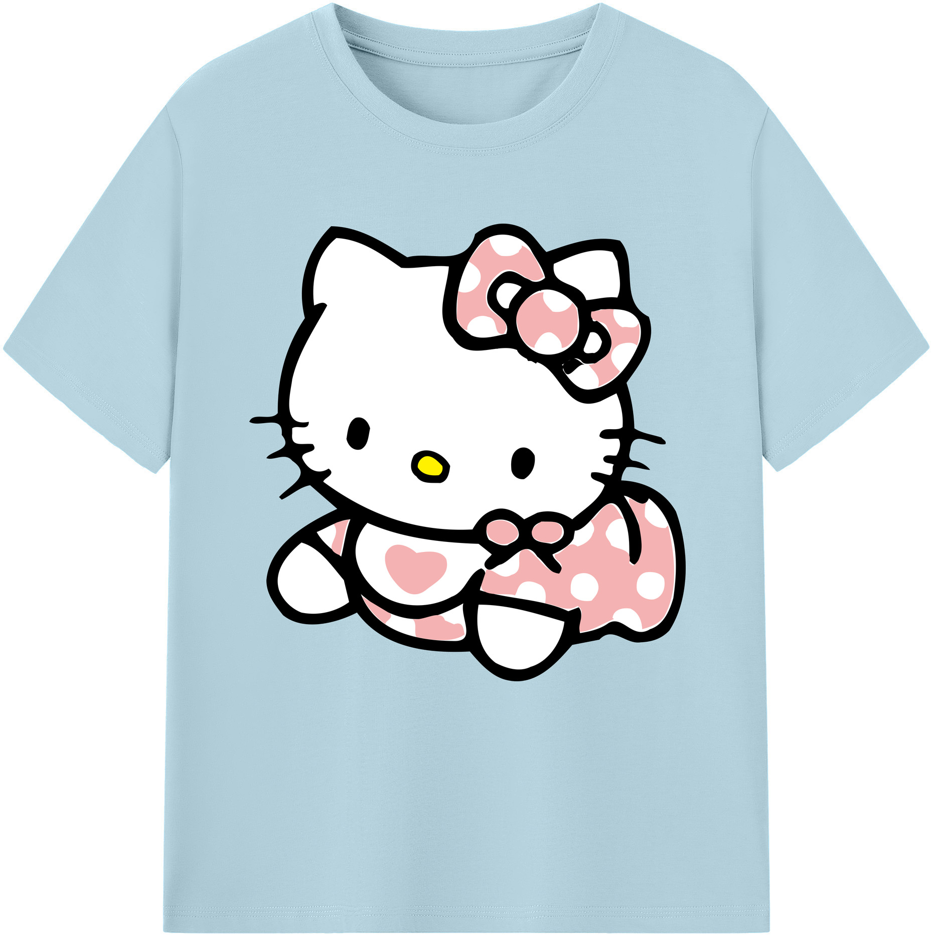 （画像用） Hello Kitty ハローキティ 綿100％半袖Tシャツ（フロントプリント）